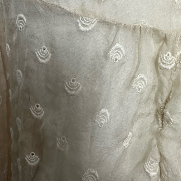 Johnny Was 4 Love & Liberty Ivory Embroidered Silk Top, Size Small (v) - Picture 5 of 7